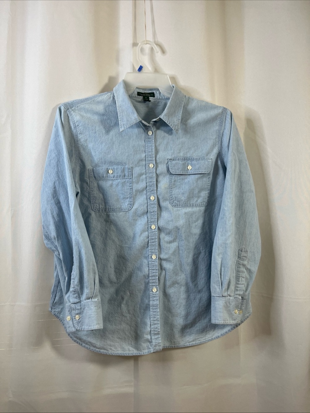 VTG Y2K Ralph Lauren Denim Button Down Shirt Women Long Sleeve Blue Cotton 1X
